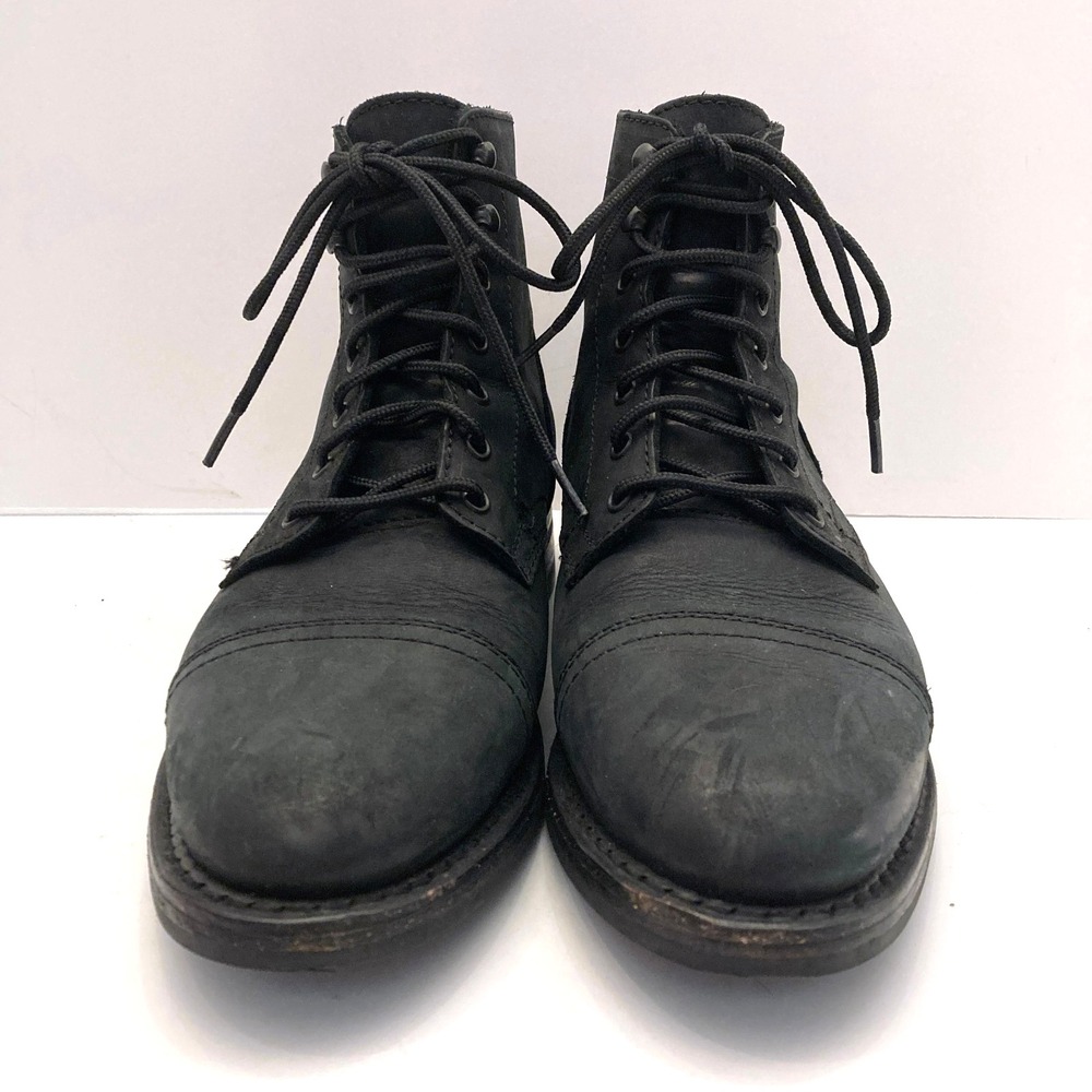 Thursday Boot Co Everyday Captain Boots Matte Black Mens 8.5 Cap Toe Lace Up - Picture 3 of 8